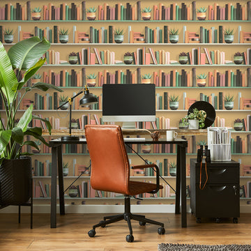 Bookshelf Wallpaper by Aspiring Walls