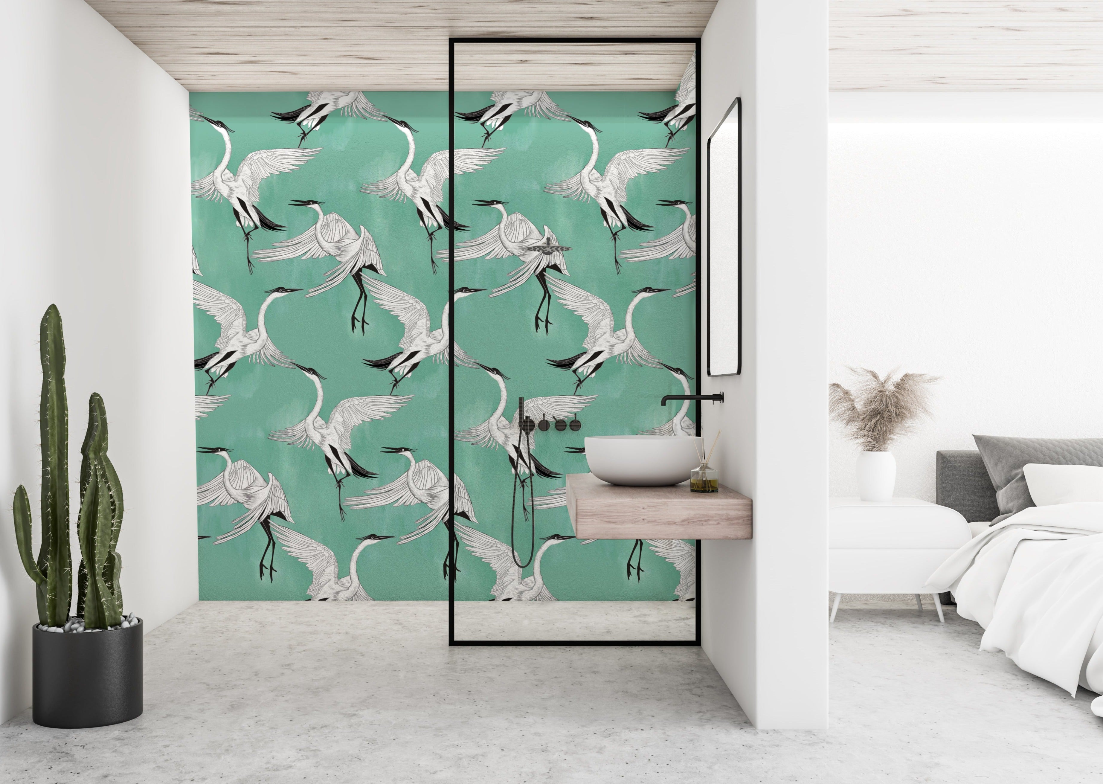 Heron's Landing Vinyl Wallpaper Perfect For Bathrooms