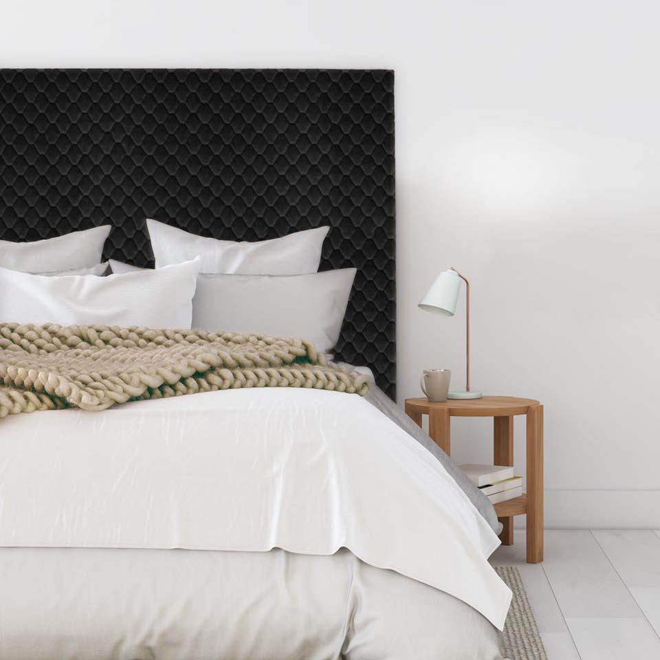 A simple and contemporary style headboard. Rectangular in shape with a textured velvet featuring a diamond stitch pattern. As these are NZ Made, please allow 6-8 weeks for production.