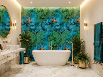 Tickled Blue Vinyl Wallpaper