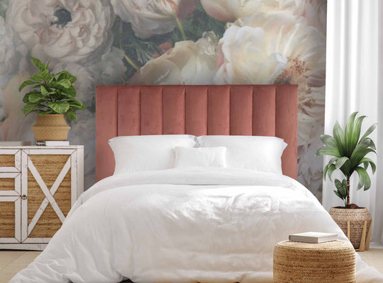 A gorgeous tufted style velvet headboard. This style lends itself beautifully to both contemporary and more classic homes and is the most popular style when used in a commercial setting. All our headboards are made to order in Auckland, NZ, please allow 6-8 weeks for production.